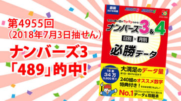 最新2018年版 今日の買い目がラクラクわかる！ ナンバーズ3＆4 日別×月別必勝データ第4955回N3的中