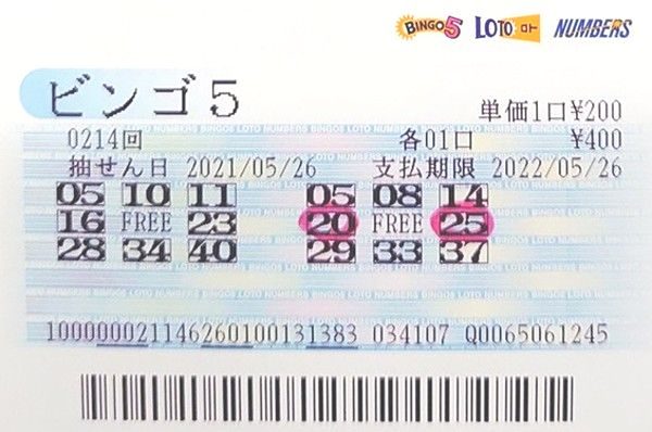 【ビンゴ5】前回7等3口当せん！石川編集長 第215回（2021年6月2日抽せん）予想