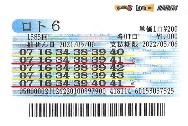 ロト6・3等5口ほか、計193万1500円当せん者の思い切った買い方！ | ロト・ナンバーズ 超的中法WEB